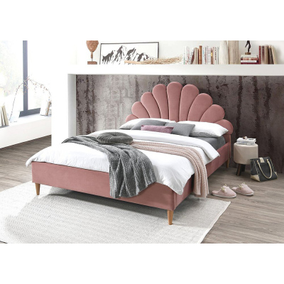 Čalouněná manželská postel AFRODITE - 160x200 cm, růžová