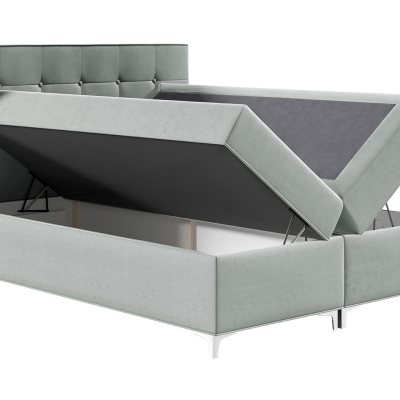 Hotelová dvoulůžková postel 180x200 SAUL - tmavá růžová + topper ZDARMA