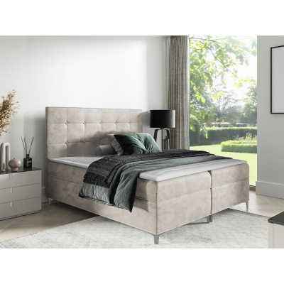 Hotelová jednolůžková postel 120x200 SAUL - světlá hnědá + topper ZDARMA