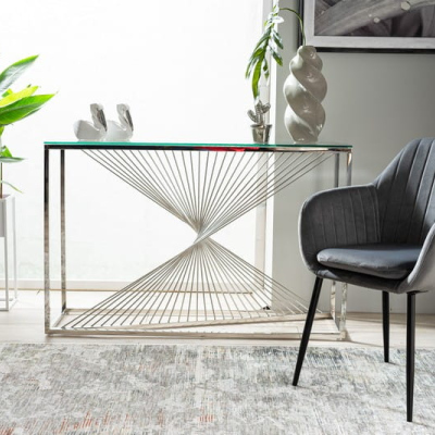 Konzolový stolek ITAY - transparentní / stříbrný