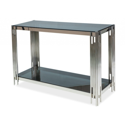 Konzolový stolek FRYDERYK - sklo / stříbrný