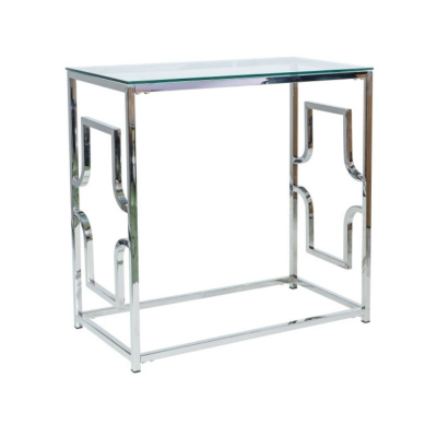 Konzolový stolek HAKON - transparentní / stříbrný