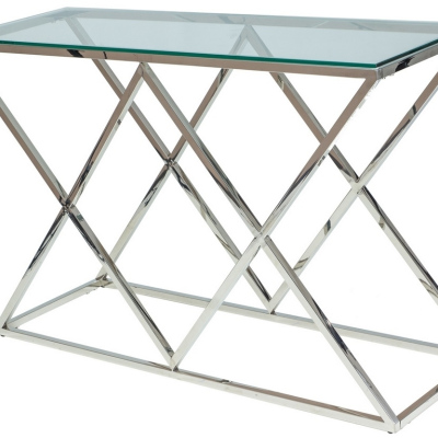 Konzolový stolek HAMZA - transparentní / stříbrný