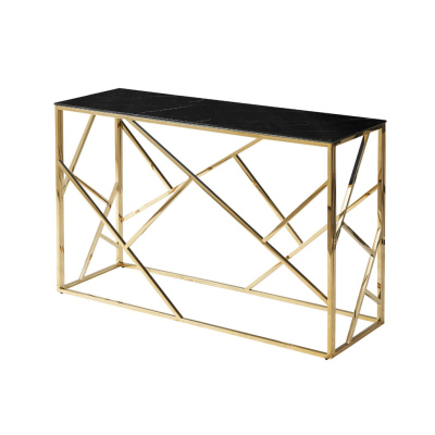 Designový konzolový stolek PIM 2 - černý mramor / zlatý