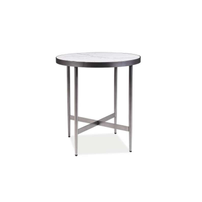 Odkládací stolek SPIKE - bílý mramor / šedý