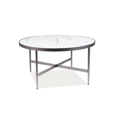Konferenční stolek SPIKE - bílý mramor / šedý