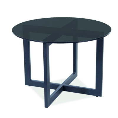 Kulatý konferenční stolek MAKSIM 2 - černý / transparentní