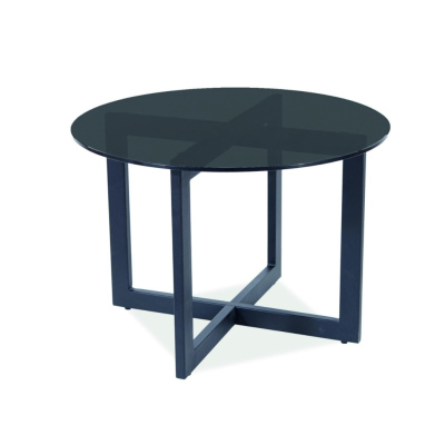 Kulatý konferenční stolek MAKSIM 2 - černý / transparentní
