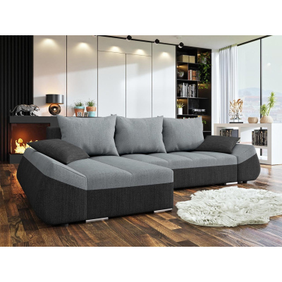 Rohová rozkládací sedačka QUITA - světlá šedá / šedá