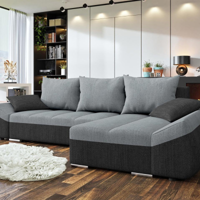 Rohová rozkládací sedačka QUITA - světlá šedá / šedá