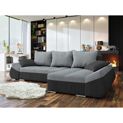 Rohová rozkládací sedačka QUITA - světlá šedá / šedá