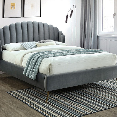 Manželská postel MARIOLA - 160x200 cm, šedá