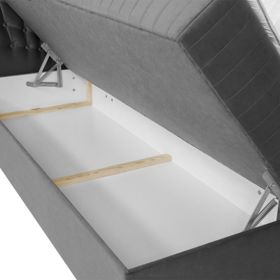 Hotelová manželská postel 160x200 RUSK - žlutá + topper ZDARMA