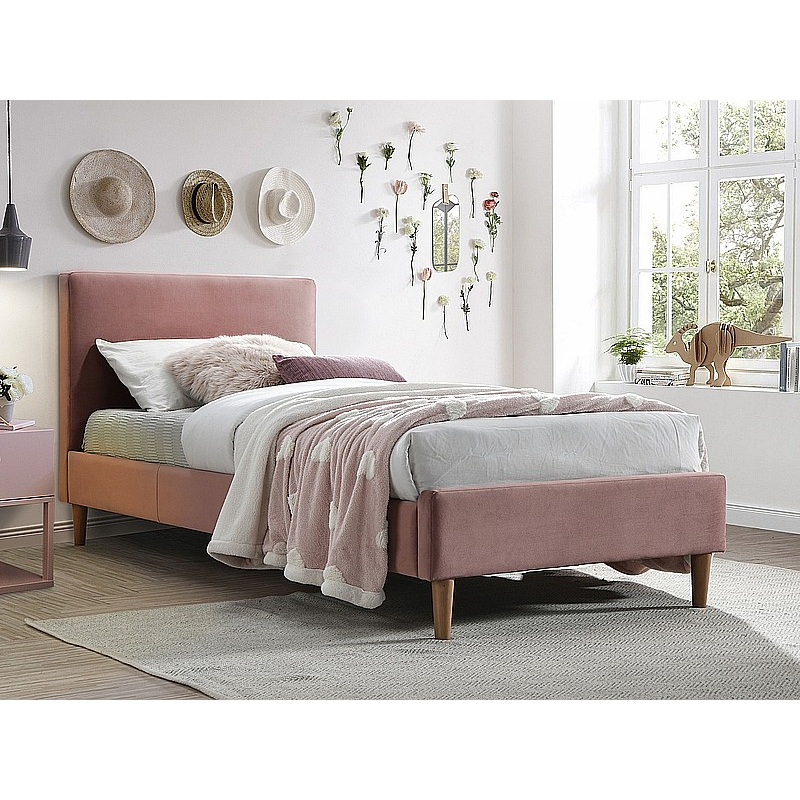 Skandinávská postel JUSTYNA - 90x200 cm, růžová
