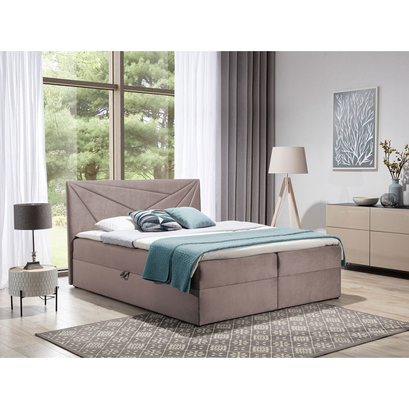 Hotelová manželská postel 140x200 TOMASA 5 - růžová + topper ZDARMA