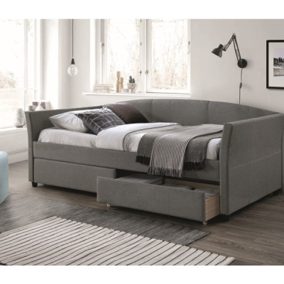 Čalouněná jednolůžková postel ROSEMARY - 90x200 cm, šedá