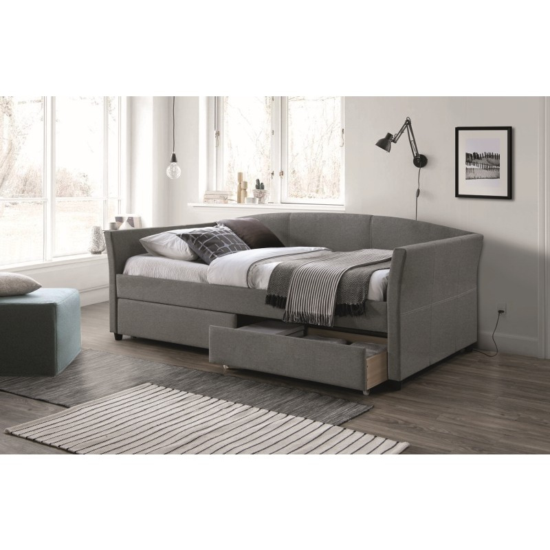 Čalouněná jednolůžková postel ROSEMARY - 90x200 cm, šedá