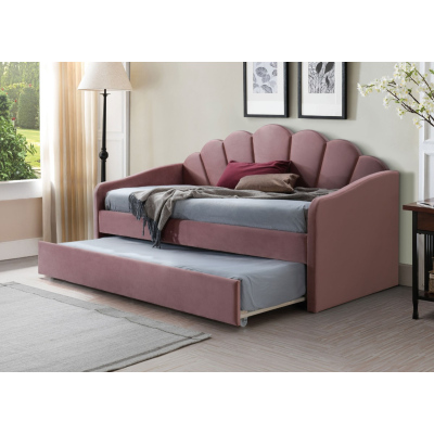 Jednolůžková postel s přistýlkou MALIKA - 90x200 cm, růžová