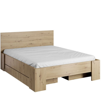 Manželská postel s roštem a zásuvkou 160x200 RITA - dub artisan