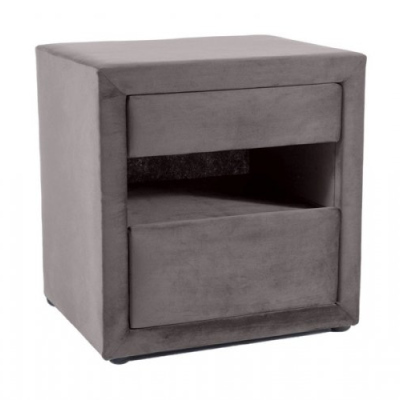 Čalouněný noční stolek STELLEN - šedý