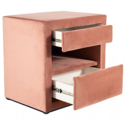 Čalouněný noční stolek STELLEN - růžový