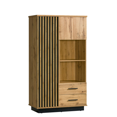 Policový regál MILAGRA - dub wotan / černý