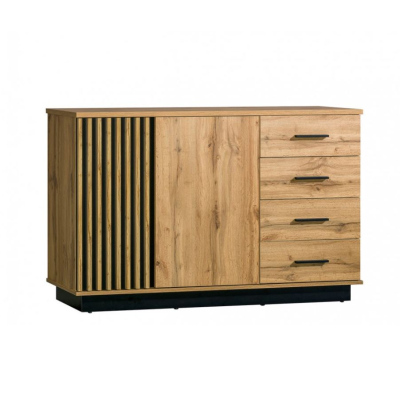 Kombinovaná komoda MILAGRA 2 - dub wotan / černá