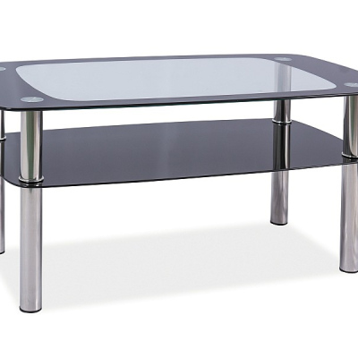 Konferenční stolek RACHID - transparentní / chrom