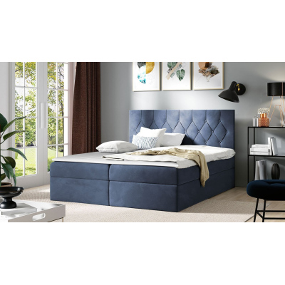Americká dvojlůžková postel 140x200 SENCE 1 - modrá + topper ZDARMA