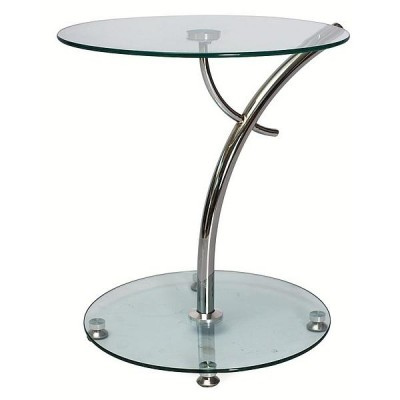 Designový odkládací stolek MARE - transparentní / chrom