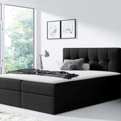 Hotelová jednolůžková postel 120x200 KOLDBY - černá + topper ZDARMA