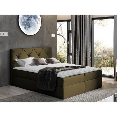 Americká manželská postel 180x200 LITZY 1 - khaki + topper ZDARMA