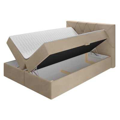 Americká manželská postel 180x200 LITZY 1 - khaki + topper ZDARMA