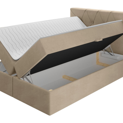 Americká jednolůžková postel 120x200 LITZY 1 - khaki + topper ZDARMA