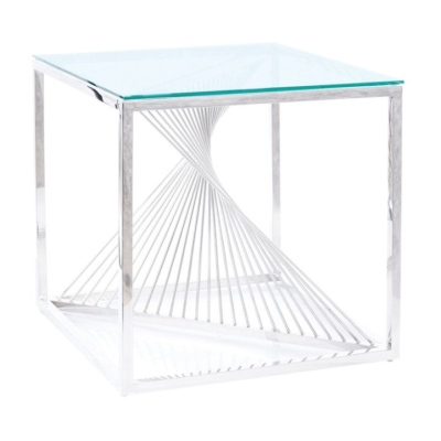 Odkládací stolek ITAY - transparentní / stříbrný