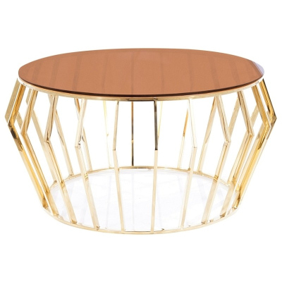 Konferenční stolek MANAS 1 - sklo / zlatý