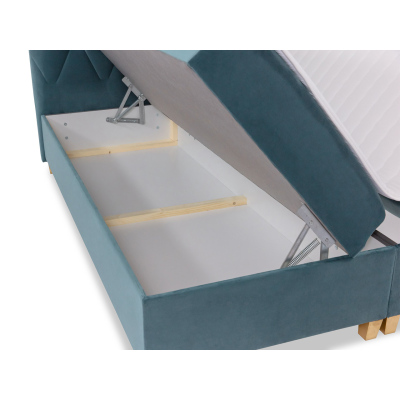 Boxspringová dvoulůžková postel 180x200 LUELA - červená + topper ZDARMA