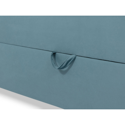 Boxspringová dvoulůžková postel 160x200 LUELA - modrá + topper ZDARMA