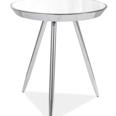 Kulatý odkládací stolek OTMAR - zrcadlo / chrom