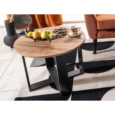 Konferenční stolek PIET - dub wotan / černý