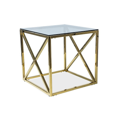 Odkládací stolek LAZARUS - sklo / zlatý