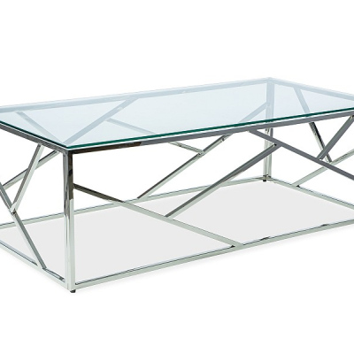 Designový konferenční stolek PIM 1 - transparentní / stříbrný
