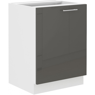 Dolní jednodveřová skříňka LAJLA - šířka 60 cm, šedá / bílá