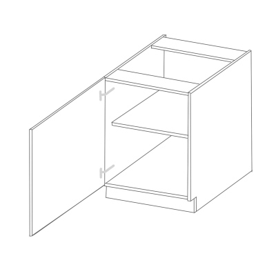 Dolní jednodveřová skříňka LAJLA - šířka 60 cm, šedá / bílá