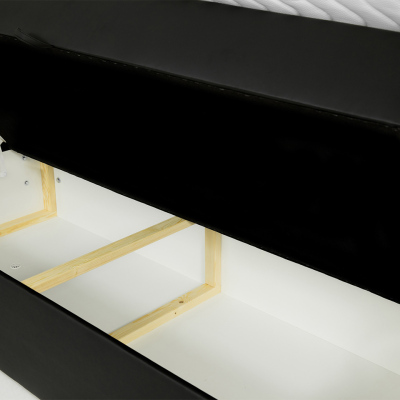 Hotelová jednolůžková postel 120x200 LUPE - černá ekokůže + topper ZDARMA