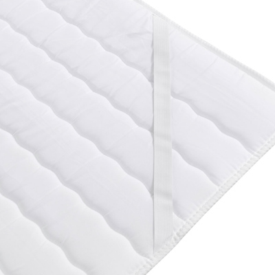 Boxspringová manželská postel 180x200 MADENA - bílá ekokůže + topper a LED osvětlení ZDARMA