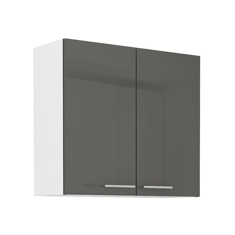 Horní kuchyňská skříňka LAJLA - šířka 80 cm, šedá / bílá