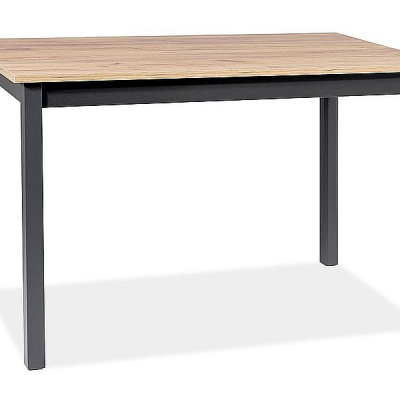 Rozkládací jídelní stůl STEFAN - 125x75, dub artisan / černý