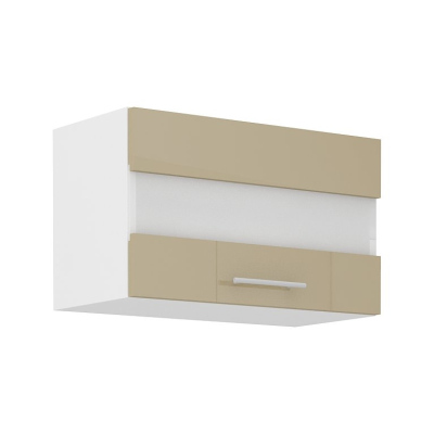 Horní kuchyňská skříňka s prosklením LAJLA - šířka 60 cm, cappucino / bílá