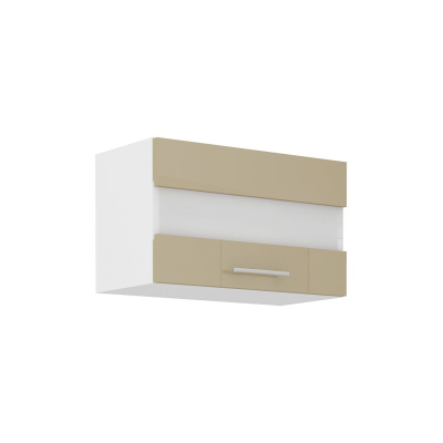 Horní kuchyňská skříňka s prosklením LAJLA - šířka 60 cm, cappucino / bílá